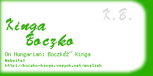 kinga boczko business card